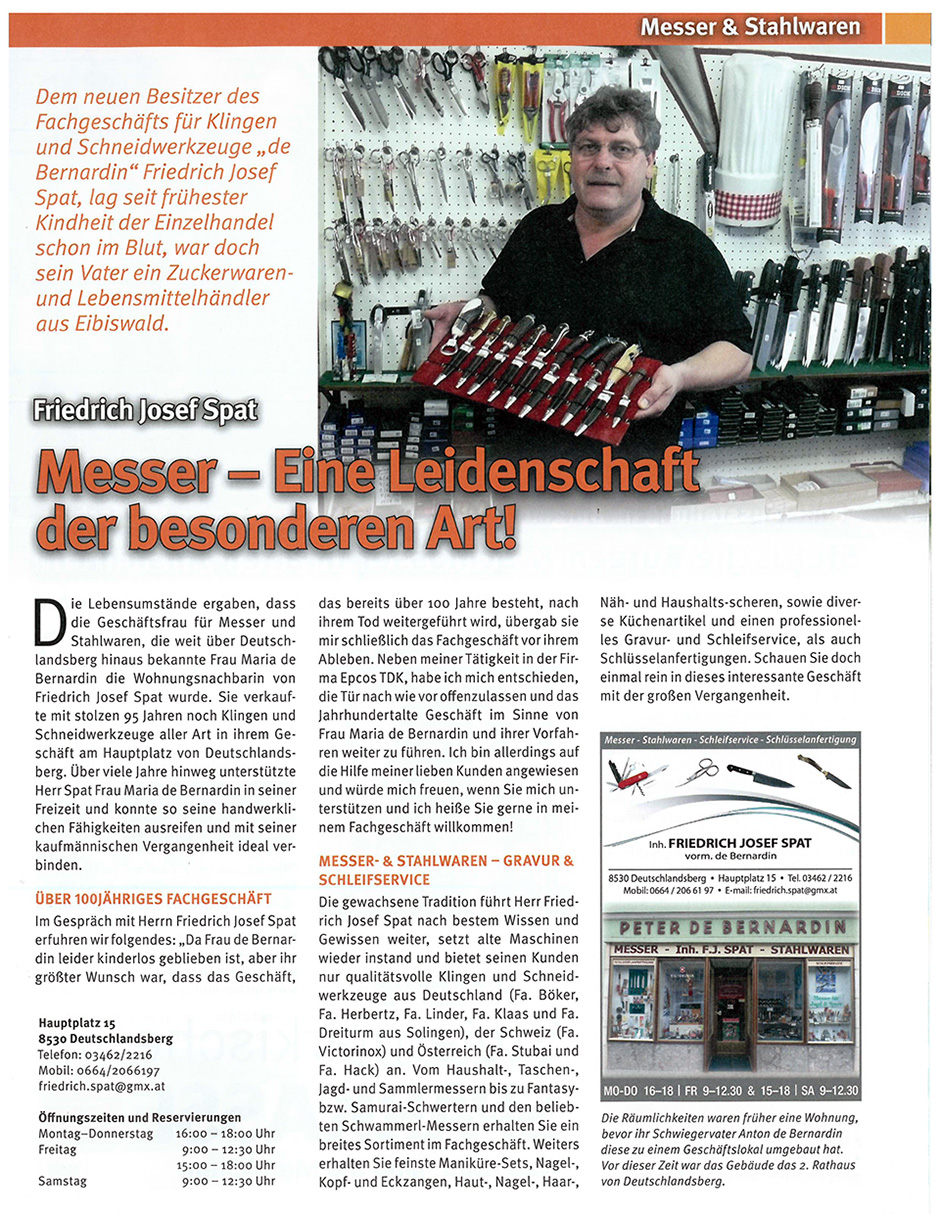 Chronik - deBernadin Messer Spat